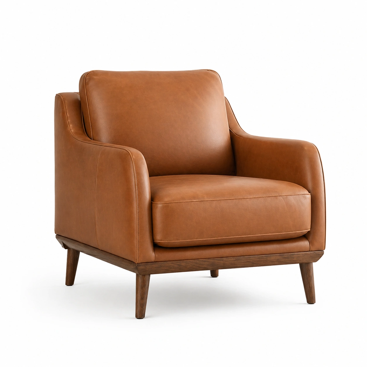 Sillon cuero sintetico marron-orderkivo